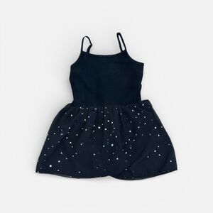 black cotton/spandex toddler camisole ballet leotard w/glitter tutu skirt- 4T